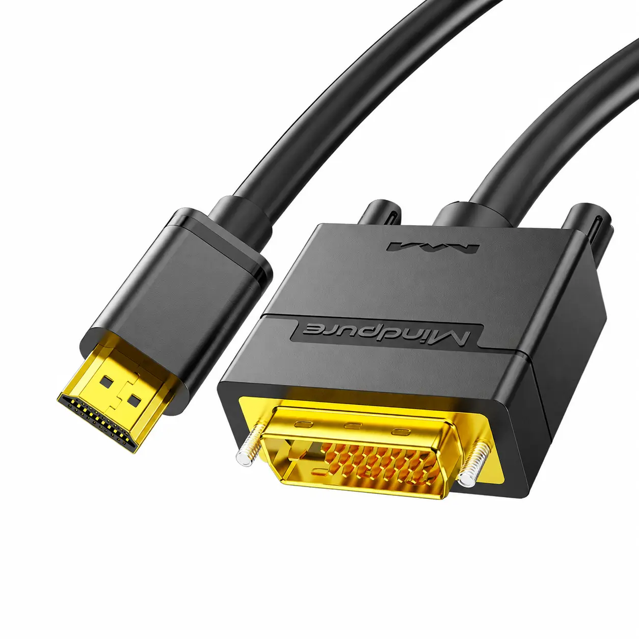 High-Performance HDMI to DVI Cable for 4K Ultra HD Video Transmission – Bi-Directional Adapter Cable Compatible with Monitors, Projectors, PCs, and Laptops – Supports 3840x2160 Resolution at 60Hz