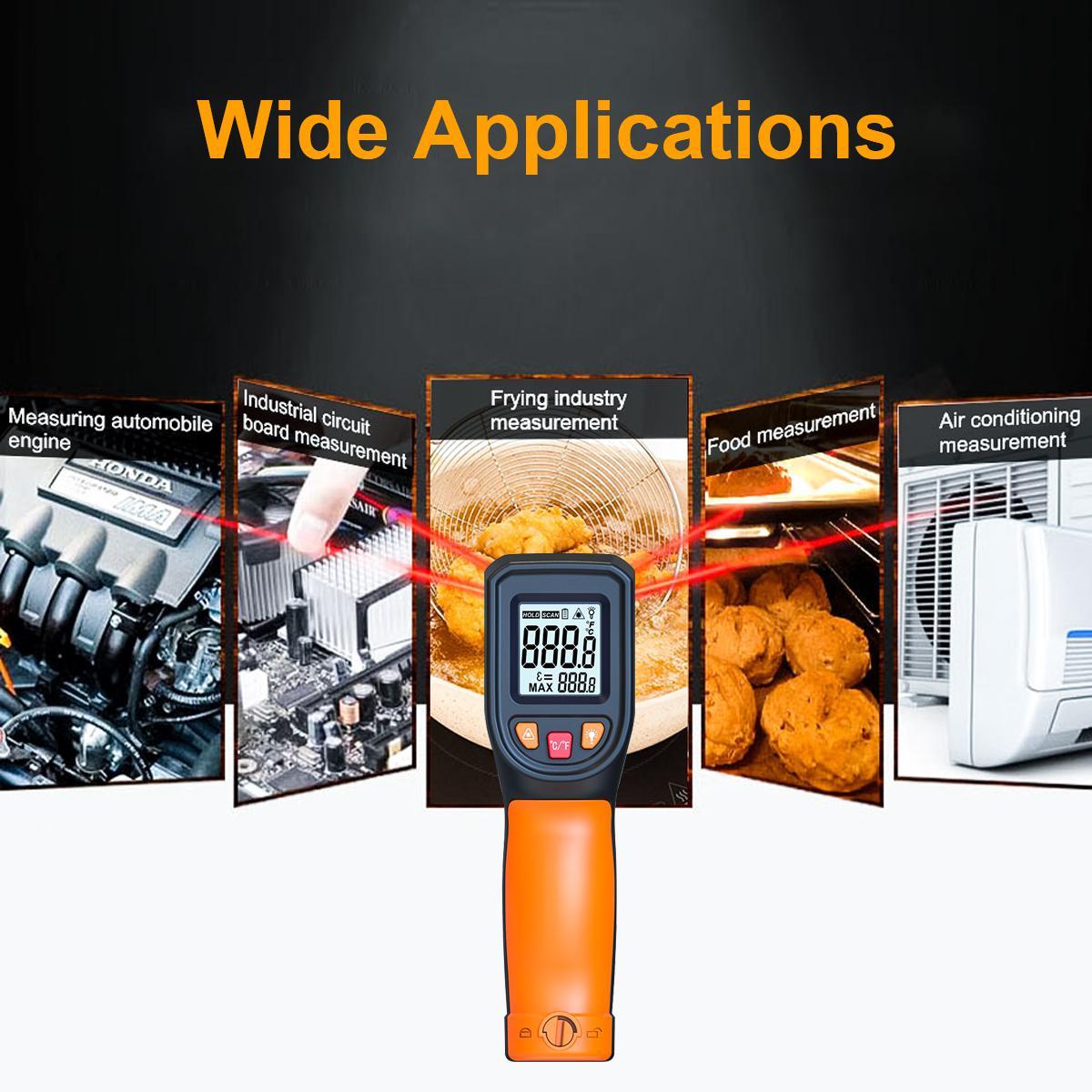 NJTY Infrared Thermometer, Handheld Temperature Measuring Tool, Laser Surface Temperature Reader, Multifunctional Industrial Temperature Meter for Home Repair