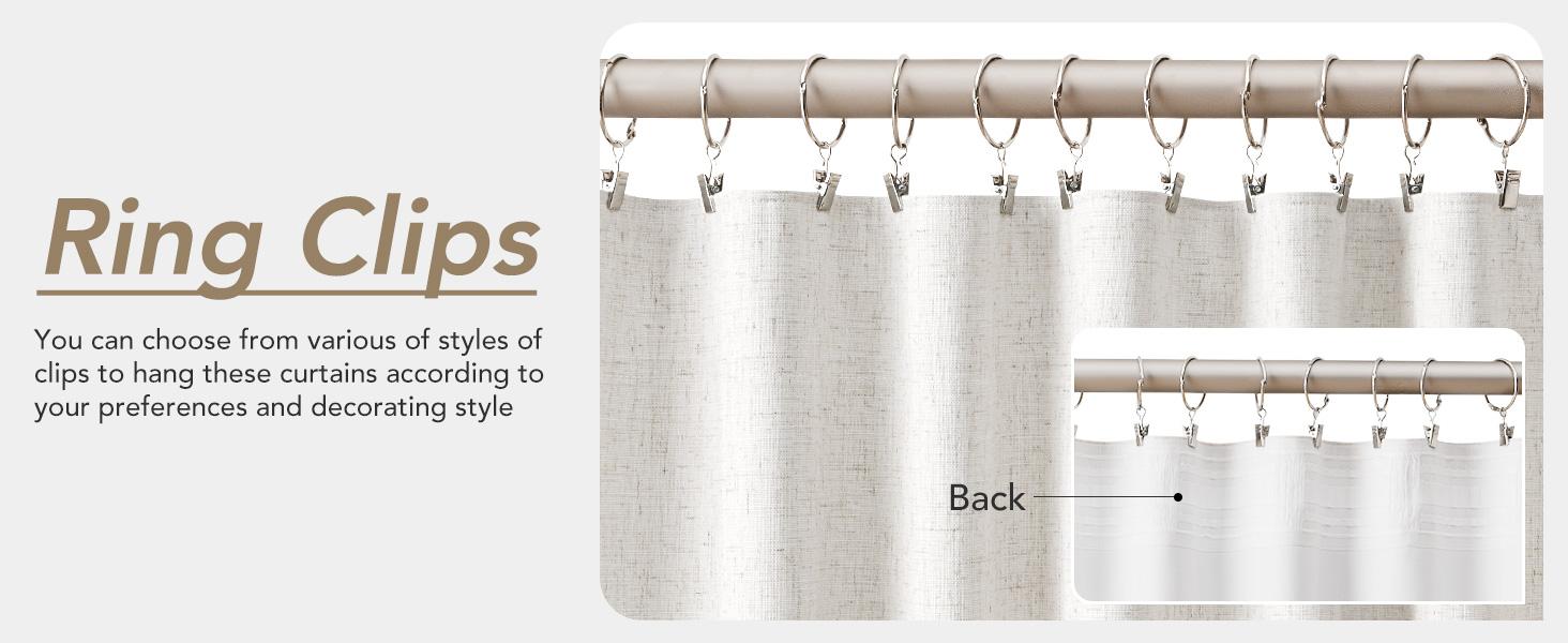 Natural Linen 100% Blackout Curtains for Bedroom 84 Inch Length 2 Panels Set Back Tab Cream Neutral Farmhouse Living Room Darkening Curtain Track System Thermal Insulated Black Out Drapes 52x84