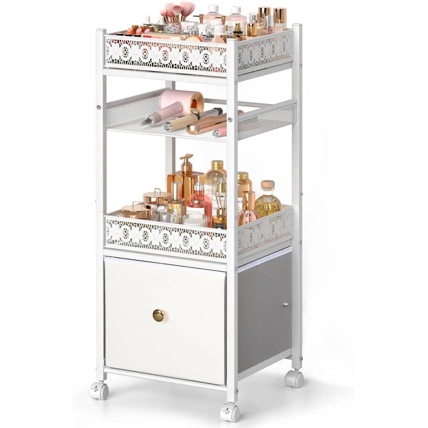 Makeup Organizer, Large Skincare Organizers, Make Up Organizers for , Makeup Storage  Organizer with Drawer, Bathroom  Organizer Makeup Holder Cart for  Care Hair Tool Beauty