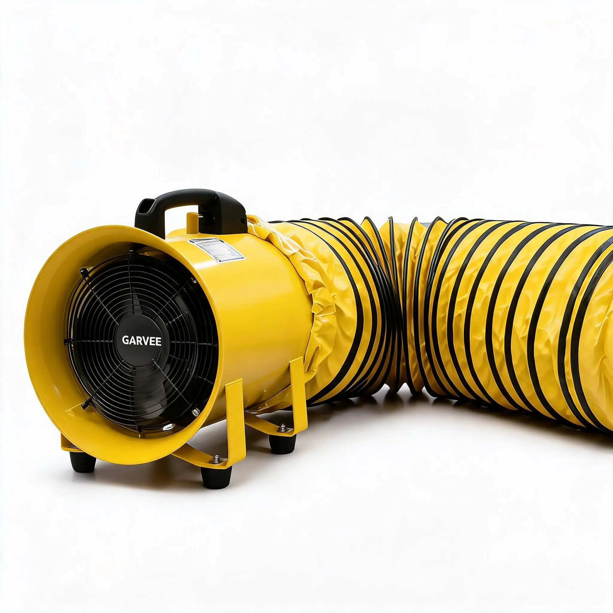 Garvee Portable Utility Ventilation Blower Fan, 8/10-Inch 1100–2000 CFM - High-Speed Industrial Exhaust Ventilator - Includes 32.8 ft Flexible Duct Hose - For Workshop/Basement/Garage/Warehouse