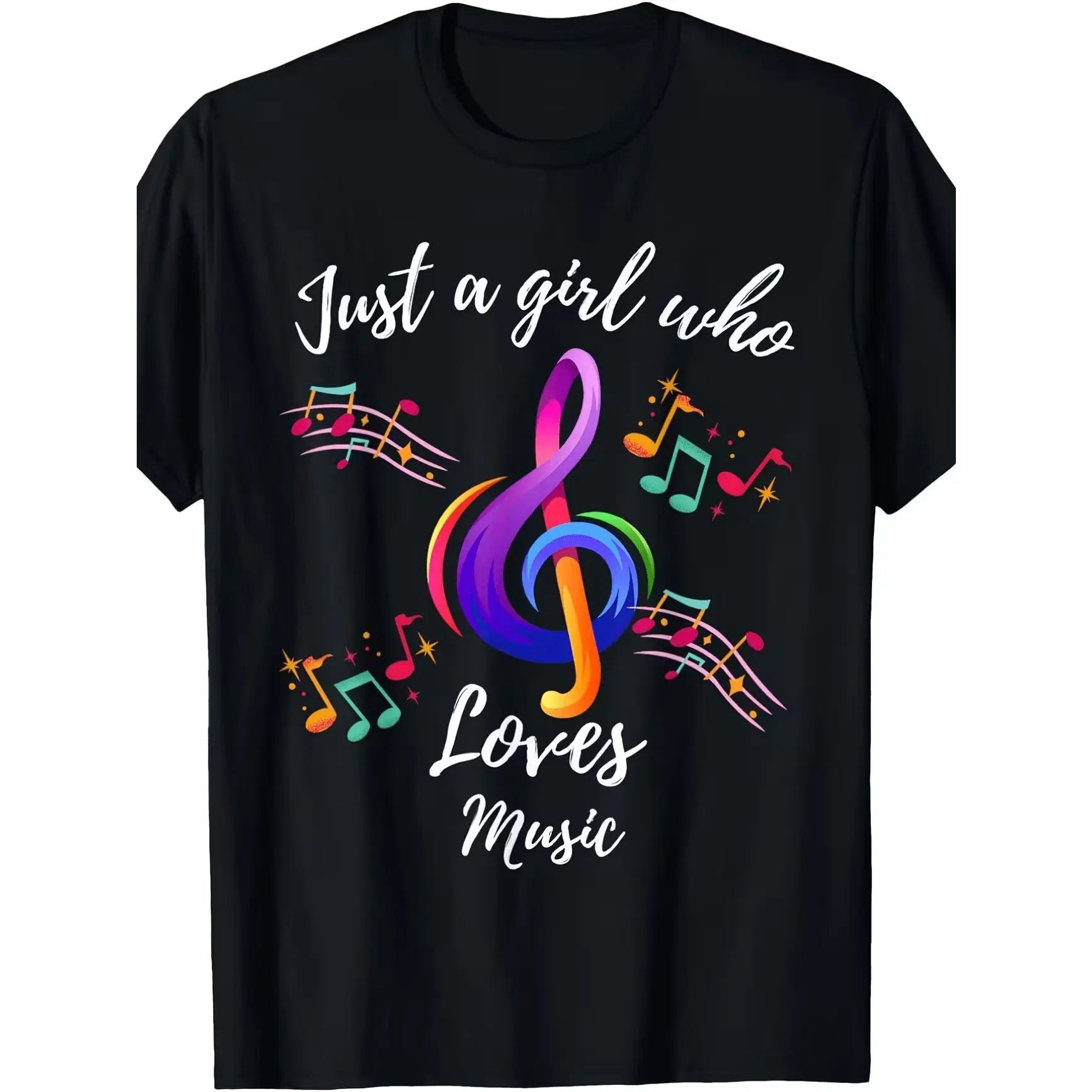 Music Note Treble Clef Graphic Cotton Oversized T‑Shirt, Cute Fashion Outfit, Valentine's Day Gift For Her, Best Holiday Present For Music Lover Family Friends, Comfort Casual Short Sleeve Tee