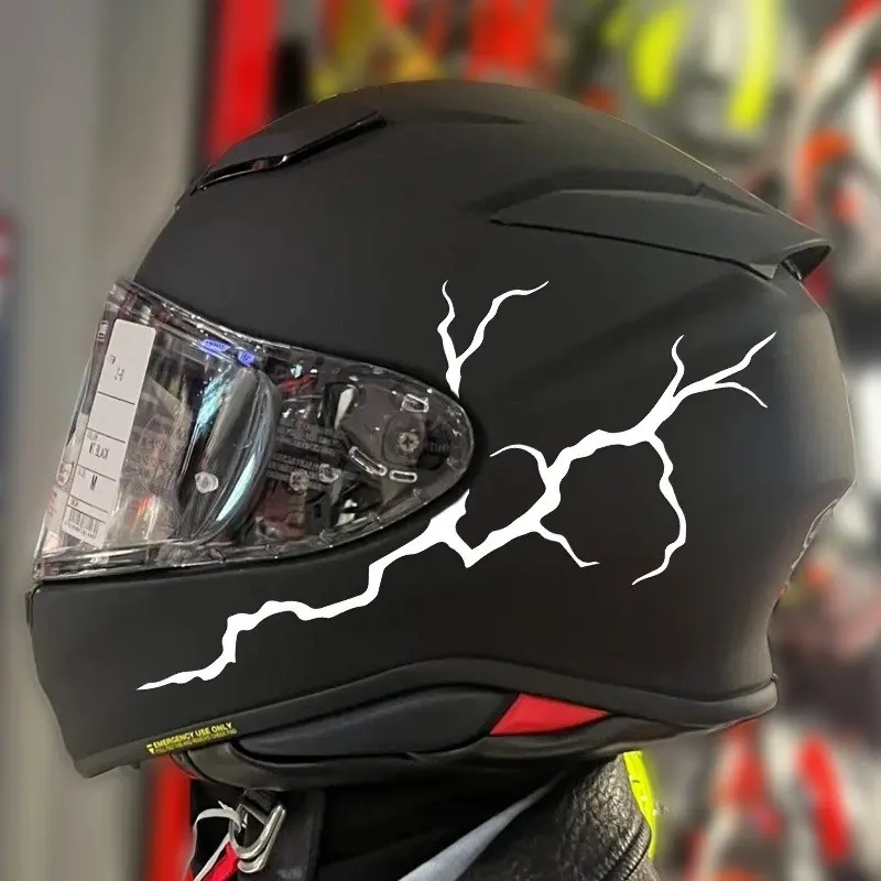 Lightning Crack Sticker Decal for Bike Car Motorcycle, Waterproof Durable Easy Stick No Glue, DIY Decor for Helmet Tank, Perfect Holiday Gift! Motorcycle Helmet Stickers