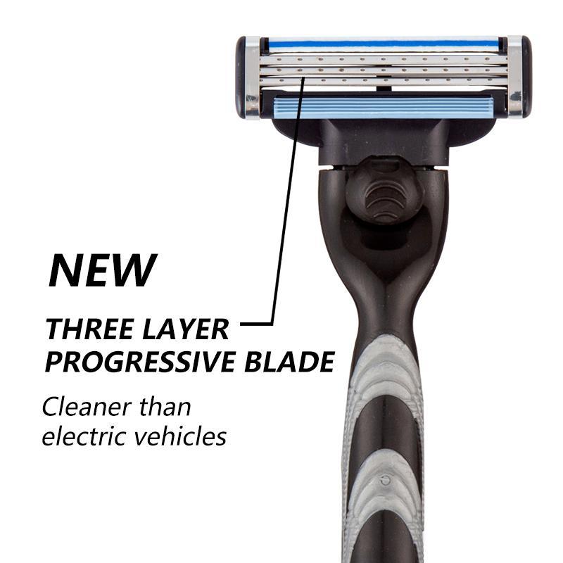 Manual Razor Holder & Blade Refills Set, 1 Set Handheld Razor Holder with Blade Replacement Heads, Men's Care Shaving Tool for Daily Use, Trending Products, Christmas Gift
