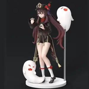 20CM Game Genshin Impact HuTao Figure Seventy-seventh Wang Sheng Hall Master Desktop Figurines PVC Model Dolls