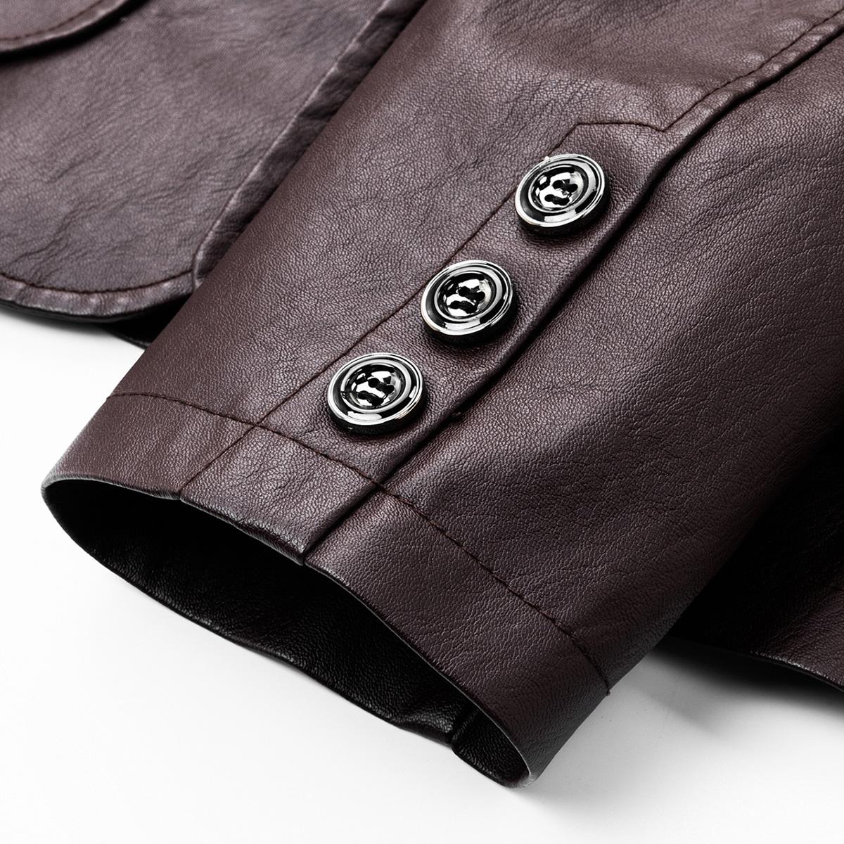 Men's Retro Jacket Chic Street Style Faux Leather Jacket For Fall Winter