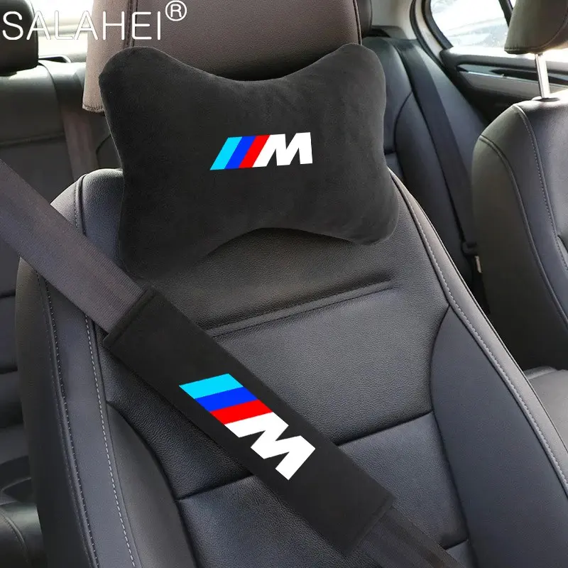 4pcs Car Seat Belt Protector Shoulder Pads, Cervical Spine Support Headrest, Neck Pillow for Bmw M Models, Car Accessories Interior, Car Interior Accessory, Comfortable Driving Essentials