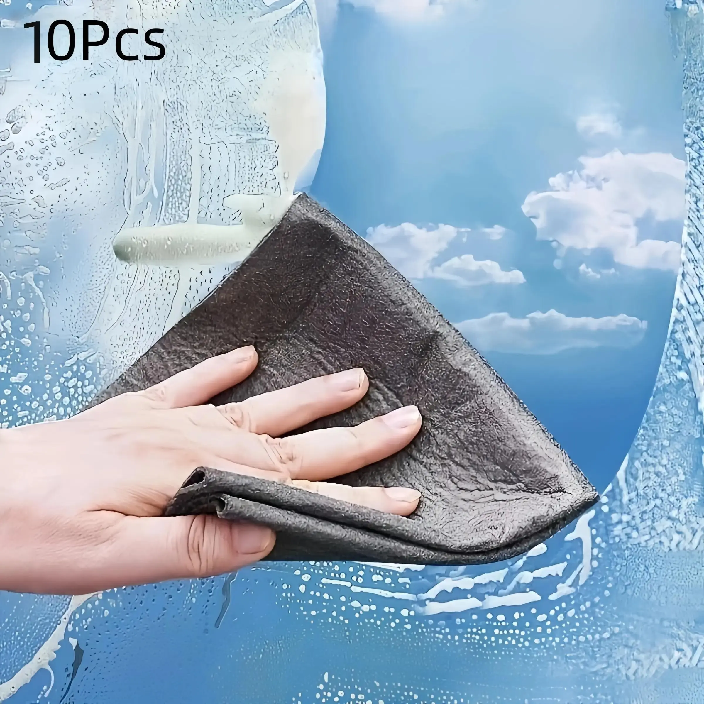 10-Piece Magic Cloth Glass Cleaner No Residue, Watermark-Free Mirror Cleaning Wipes, Household Cleaning Multi-Surface Cloths