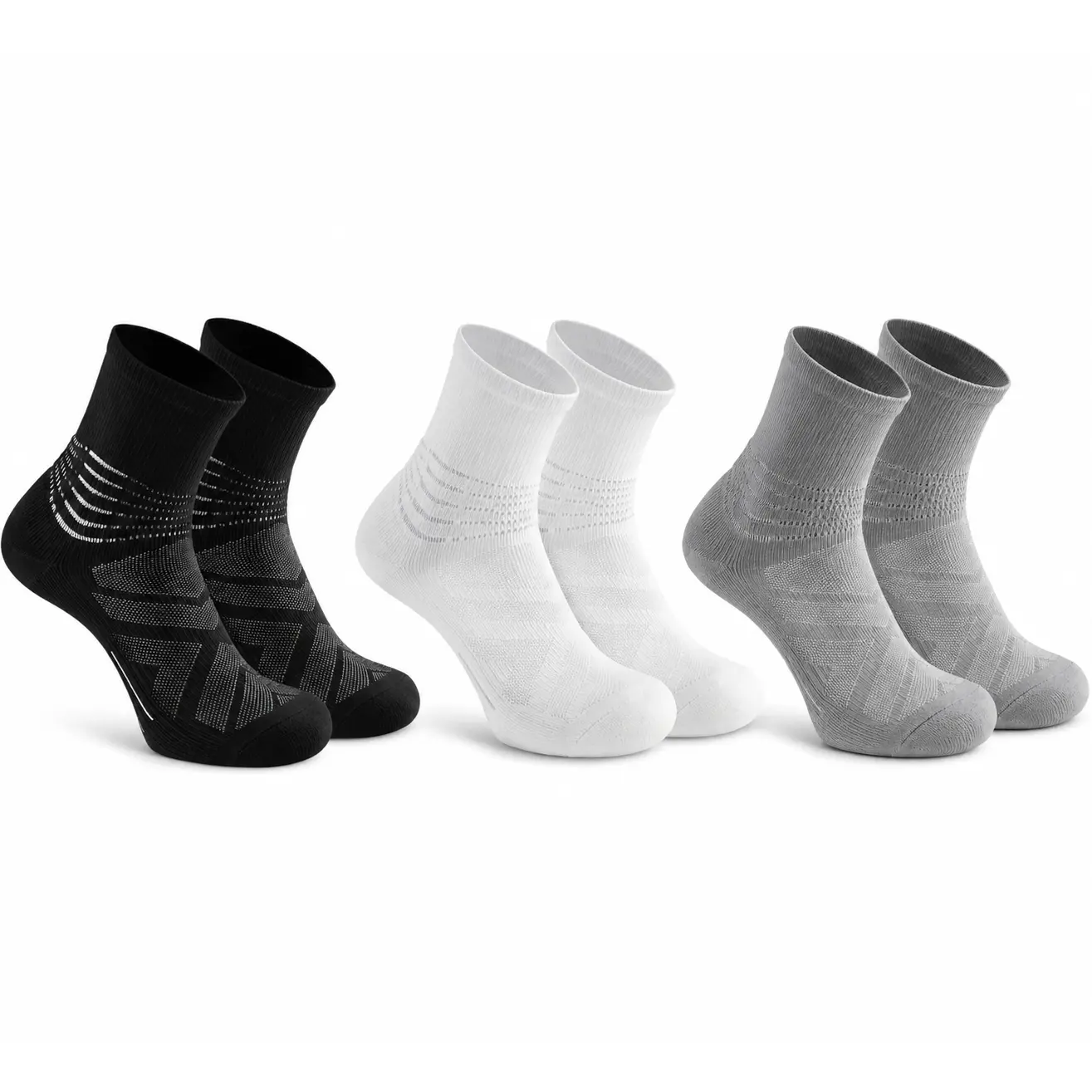 Compression Ankle Support Crew Socks Women Men Wicking Plantar Fasciitis Relief Running Hiking Socks 3/6 Pairs Sports Stockings Work Out tiktokshopspringglowup summervibes Menswear One Size Beige Surgery Stretched Elastic Big Mesh