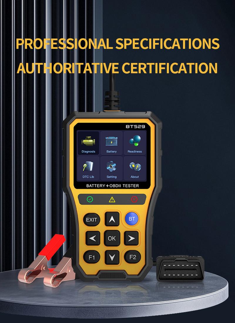 Hexibii 2-in-1 OBD2 Scanner Car Battery Tester ,PRO OBD2 Scanner Diagnostic Tool, Car Code Reader with Battery Tester, Check Engine Code Reader with Reset OBDII, Real-Time Date, DTC Lookup, Scan Tool for All OBDII Protocol Cars Since 1996