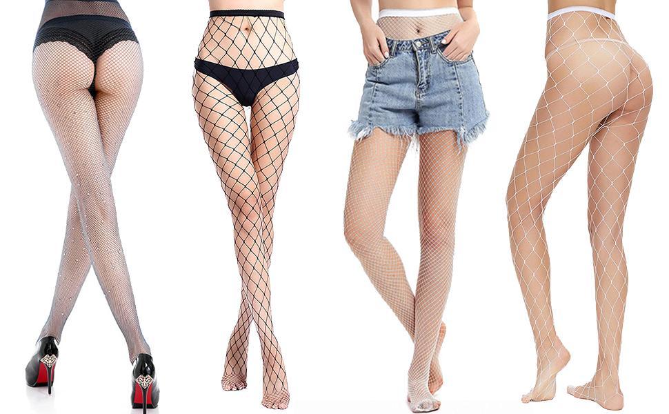 er Fishnet Tights Mesh Stockings Sparkle Rhinestone Glittering Net Pantyhose