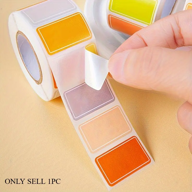 500pcs/roll, All-Purpose Labels Colorful Label Sticker Mouth Paper Label Sticker Waterproof Self-adhesive Name Label Mark Blank Handwritten Name Commodity Food Paste Category Index Stick Small Note Label Stickers