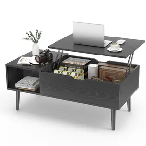 Aobtkel® Lift Top Coffee Tables For Living Room 39.37"x19.7" Desk Tea Wood Dining Tables Adjustable Storage Shelf Easy Lift Or Lower