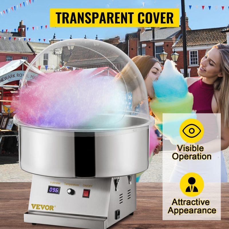 VEVOR 20.5 Diameter Candy Floss Cover for Candy Floss Maker Machine 52cm Dome Shield Cover of Commercial Candyfloss Machine Dome Cover Shield Cover (Cover Only)