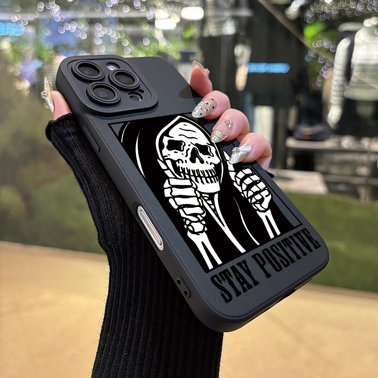 New Halloween Angel Eye High-End Phone Case With Optimistic And Skull Patterns UV Printed Phone Case 360-Degree Full Protection For IPhone 17 11 12 13 14 15 16 Pro Max XR1717Air17Pro117ProMax Fashionable Matte Design Anti-Drop Luxury Simple