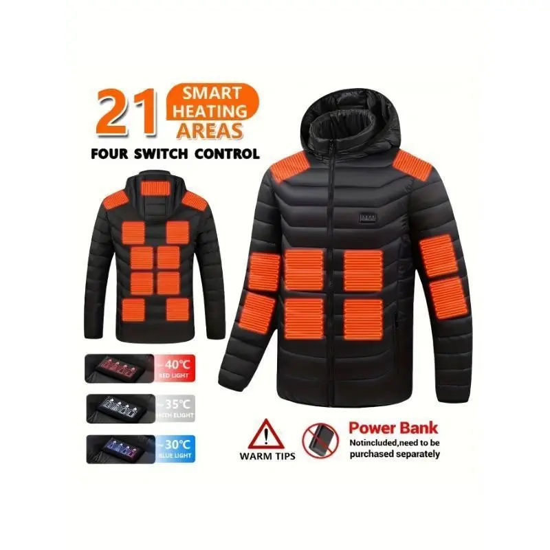 USB Powered Smart Heating Jacket Constant Temperature Electric Heated Hoodie for Men Women Winter Daily Wear Office Commutes Coffee Runs Weekend Errands