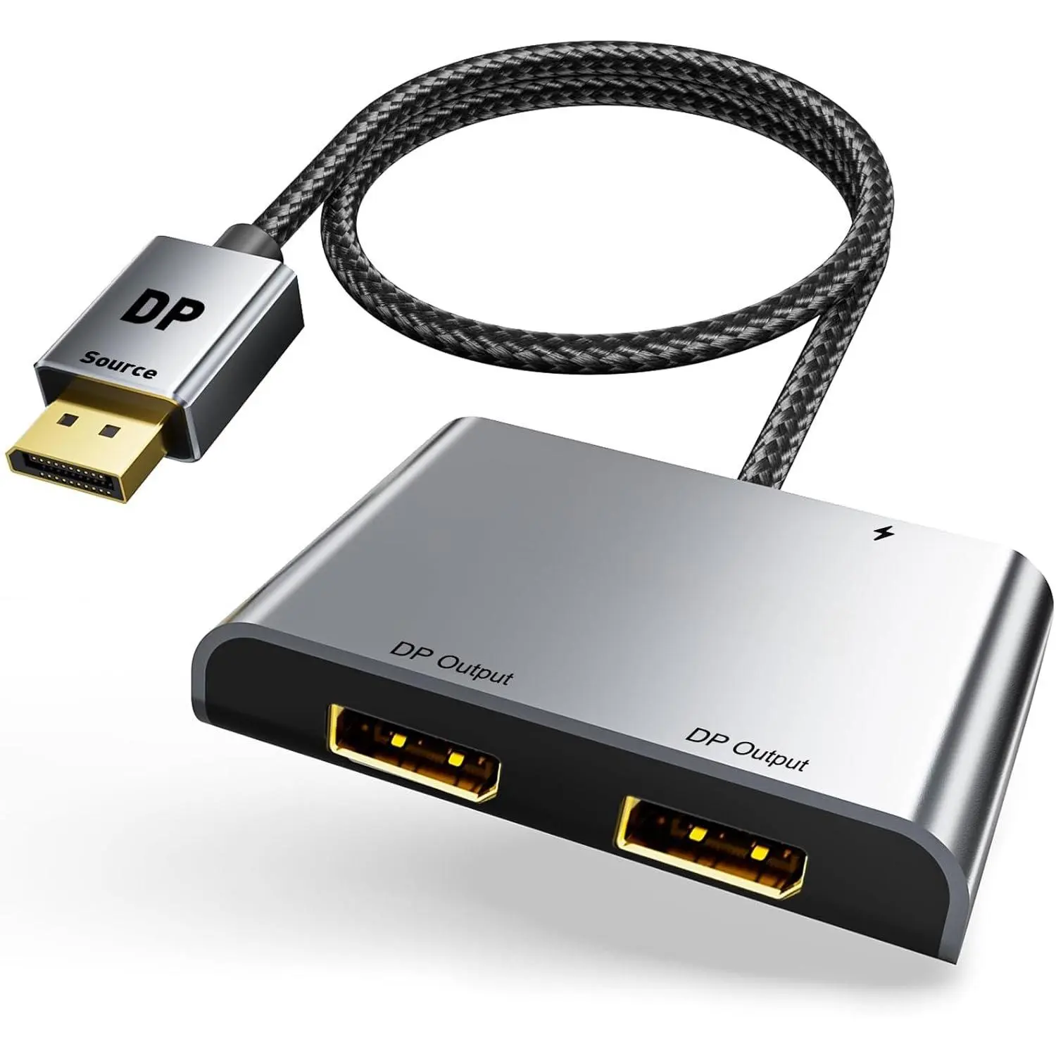 DisplayPort to  Display Port Adapter [4K@60Hz] DP Splitter 1 in 2 Out Extended Display MST DP to 2 DP Female for  Monitors Compatible with PC,Graphic Card,,