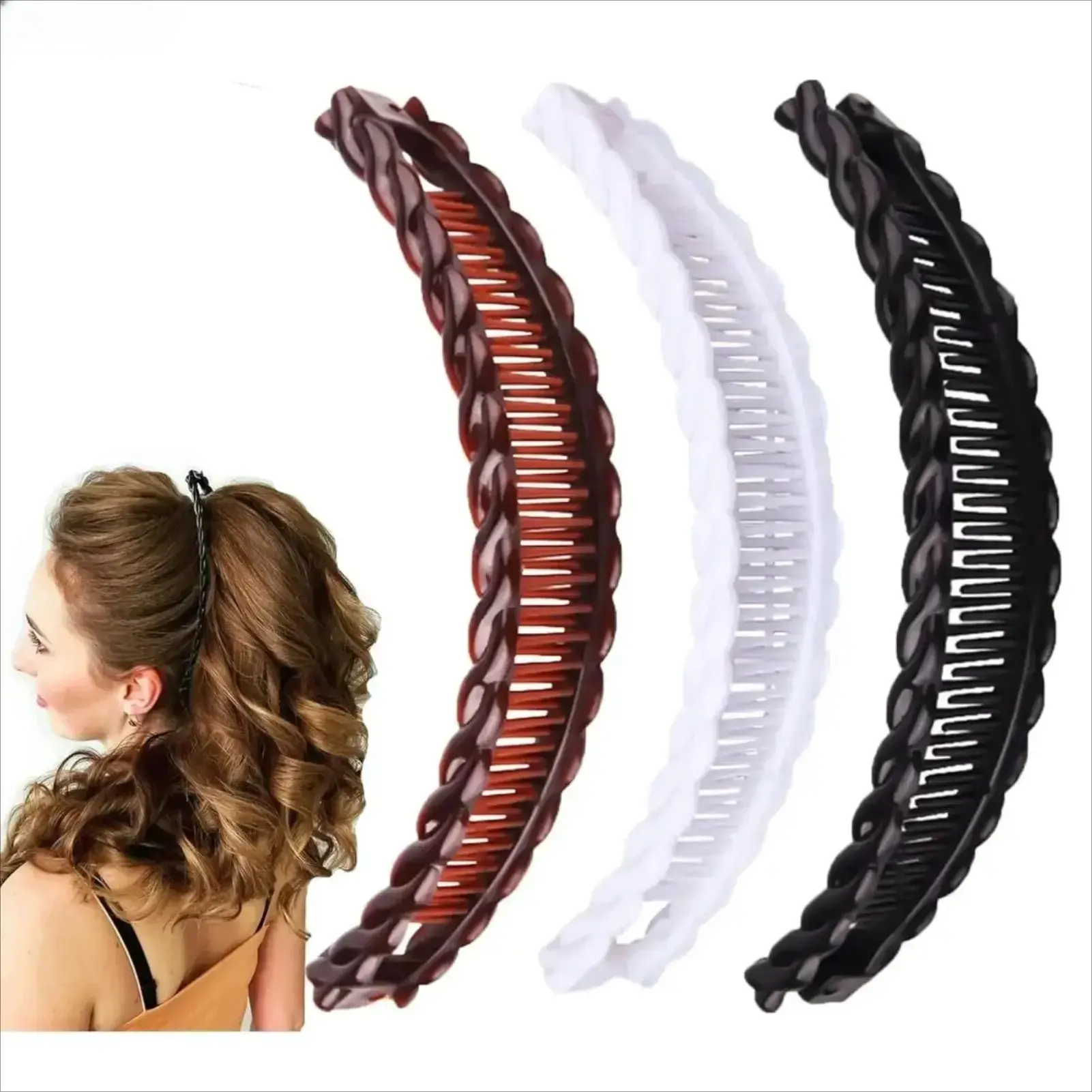 3 Pack Vintage Banana Hair Clips – Strong Hold Styling Clips for Women with Long Hair