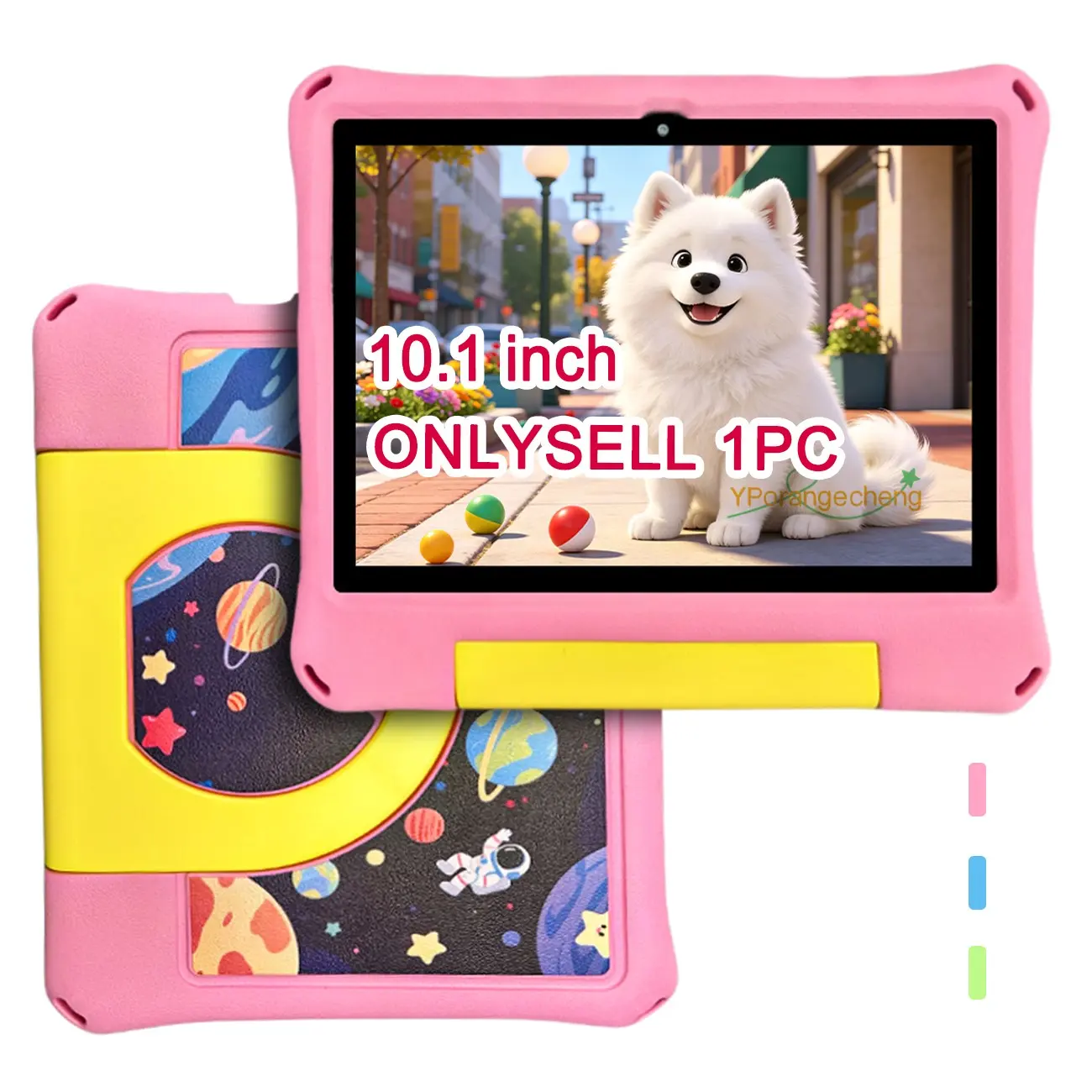 Back to School 10.1-inch Android tablet with cute simple appearance, 5G WiFi, HD screen and dual cameras, for work, study & entertainment, shockproof case included, three colors for teens, ideal birthday & Christmas gift, USB cable included, power adapter