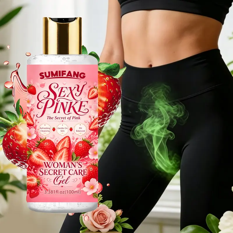 100ML Strawberry Body Care Gel, Refreshing Daily Cleanser, Gentle Nourishing Formula, Moisturizing, Non-Drying, Nourishes Delicate Skin, Suitable for All Skin Types