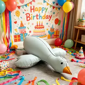 2pc Cute Animal Shape Balloons, Large Duck, Birthday Party Atmosphere Decoration, Party Decorations, Room Setup