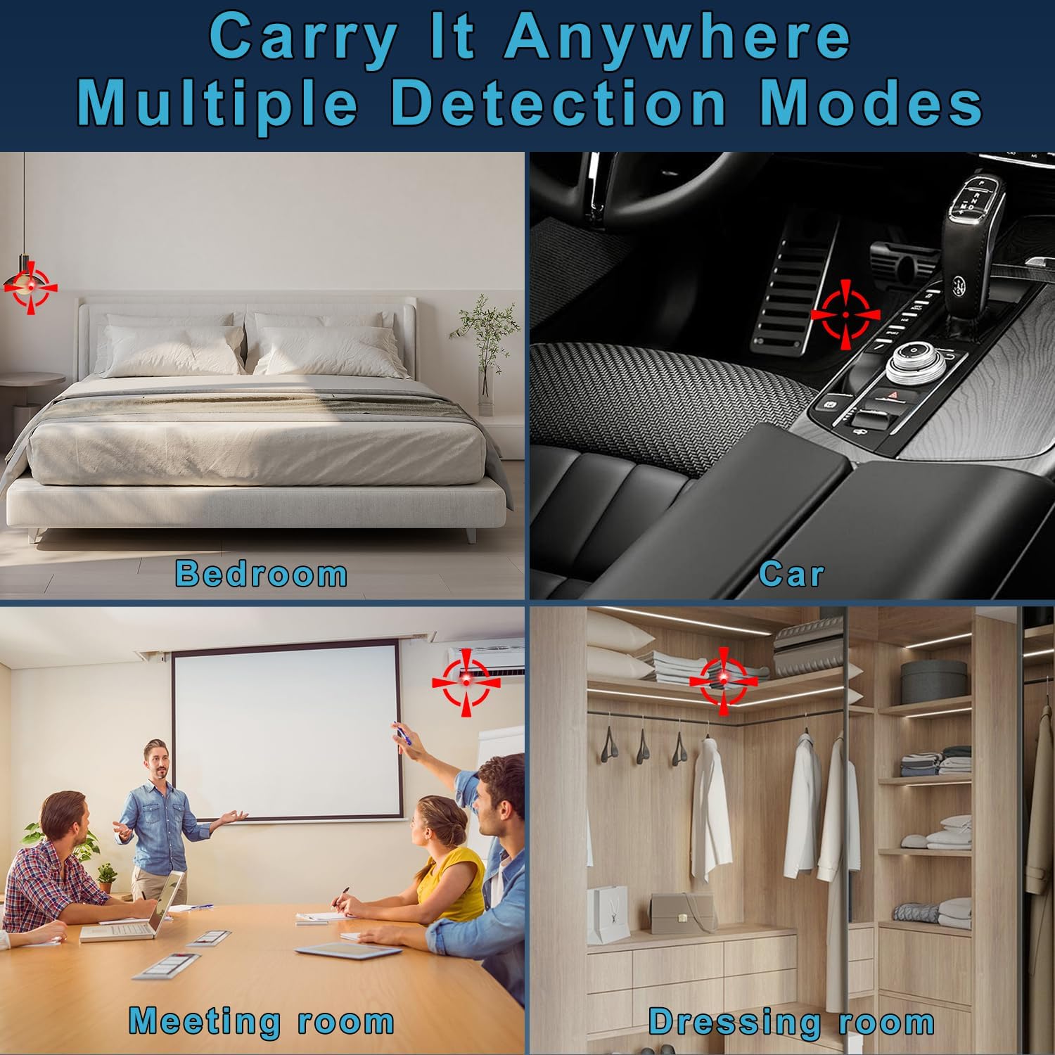 Spy Camera Detector - Car GPS Tracker Detector Bug Detector & Portable Camera Finder Hidden Device Detector For Car,Home,El,Office,Travel,Bathroom