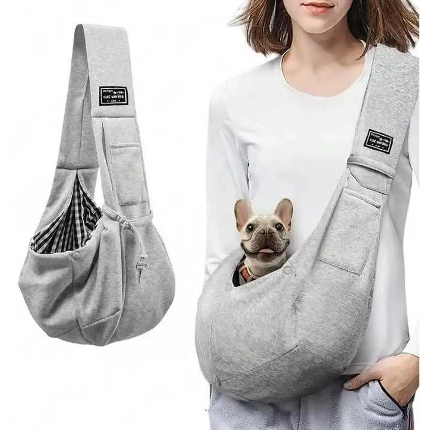Portable Pet Crossbody Carrier Bag for Cats & Dogs, Breathable Lightweight Shoulder Pet Backpack, Solid Color Casual Pet Travel Bag, Comfortable Hands-Free Animal Carrier for Small Pets Outdoor Walking, Travel & Daily Use