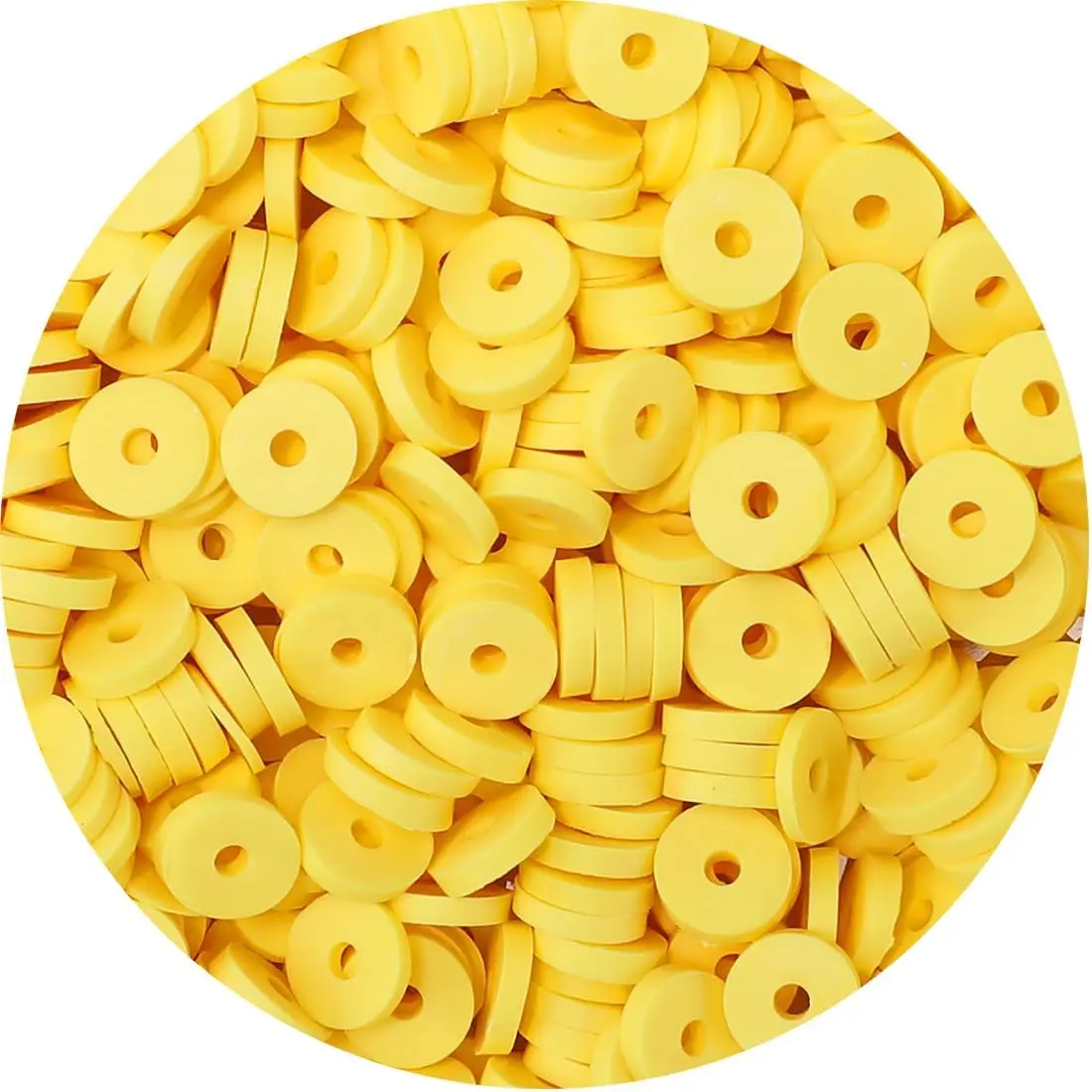-2000pcs Yellow Clay Beads (6mm),Heishi Beads for  Making,Bracelets & Accessories