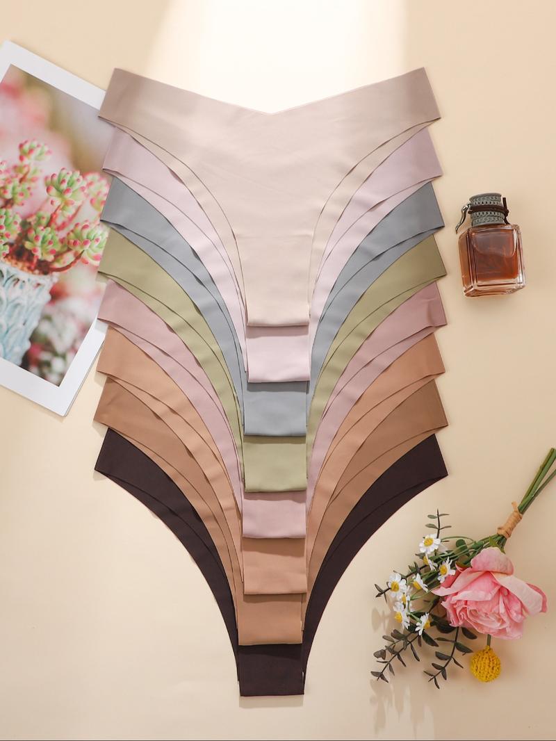 Women's Floral Heart Leopard Print Underwear Set, 3/4/6/7/8/10/12 Pieces, Casual Fitted Design, All Seasons Comfortable Panties