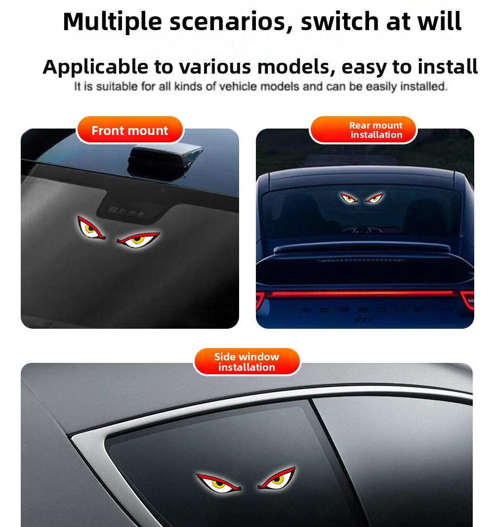 Solar Devil Eye Rear Window Light |   Wireless LED Accent Glow for Night Drive & Car Meets