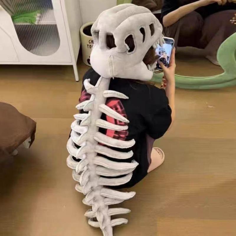 New dinosaur skeleton funny hood hat children's plush toys boys doll funny skeleton cross-border
