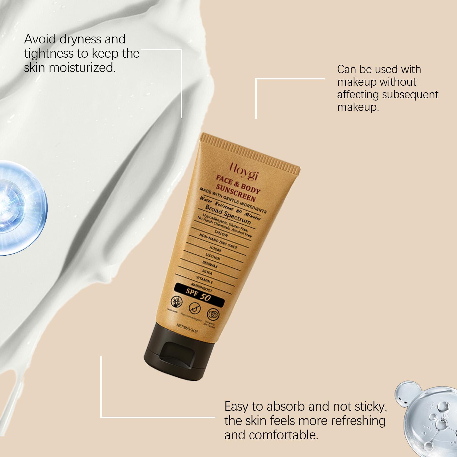 Hoygi Lightweight Protective Cream UV Protection Body Skin Moisturizing Isolation Summer Outdoor Protective Cream