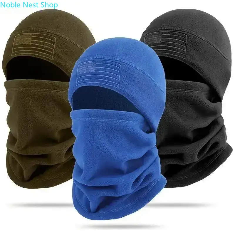 Men's 2-Piece Beanie and Neck Cover Set, Thermal Knit Fabric Ski Mask, Windproof Winter Motorcycle Gear, Two Piece Set, Knitted