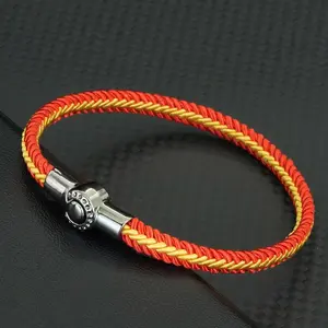 New Handmade Ethnic Rope Bracelet Unisex Magnetic Clasp Wristband 5 Colors Grade A Fabric Cord Chain Braslet Accessories Joias