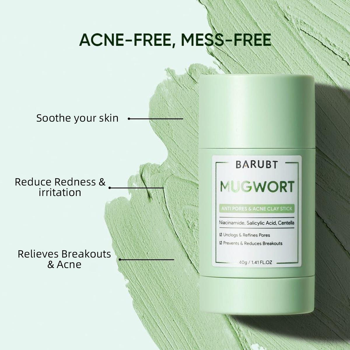 No More Messy Clay Masks!  Mugwort Mask Stick – Swipe, Wait, Wash Off, See Blackheads Gone, Gentle & Soothing, Pores Look Tighter in 1 Week