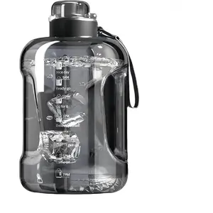 50oz & 84oz Motivational Water Bottle - Time-Marked, Leak Proof & BPA free. 2-in-1 Lid with Straw, Food-Grade . Half Gallon Sized, Ideal  Gym, ness & Outdoor Activities (50oz, Grey)