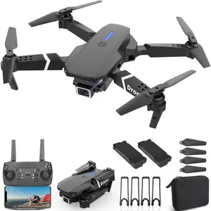 1080P Camera Foldable Drone with Remote Control, Mini RC Quadcopter for Beginners, 2 Batteries, One-Key Start, Headless Mode, 360° Flips
