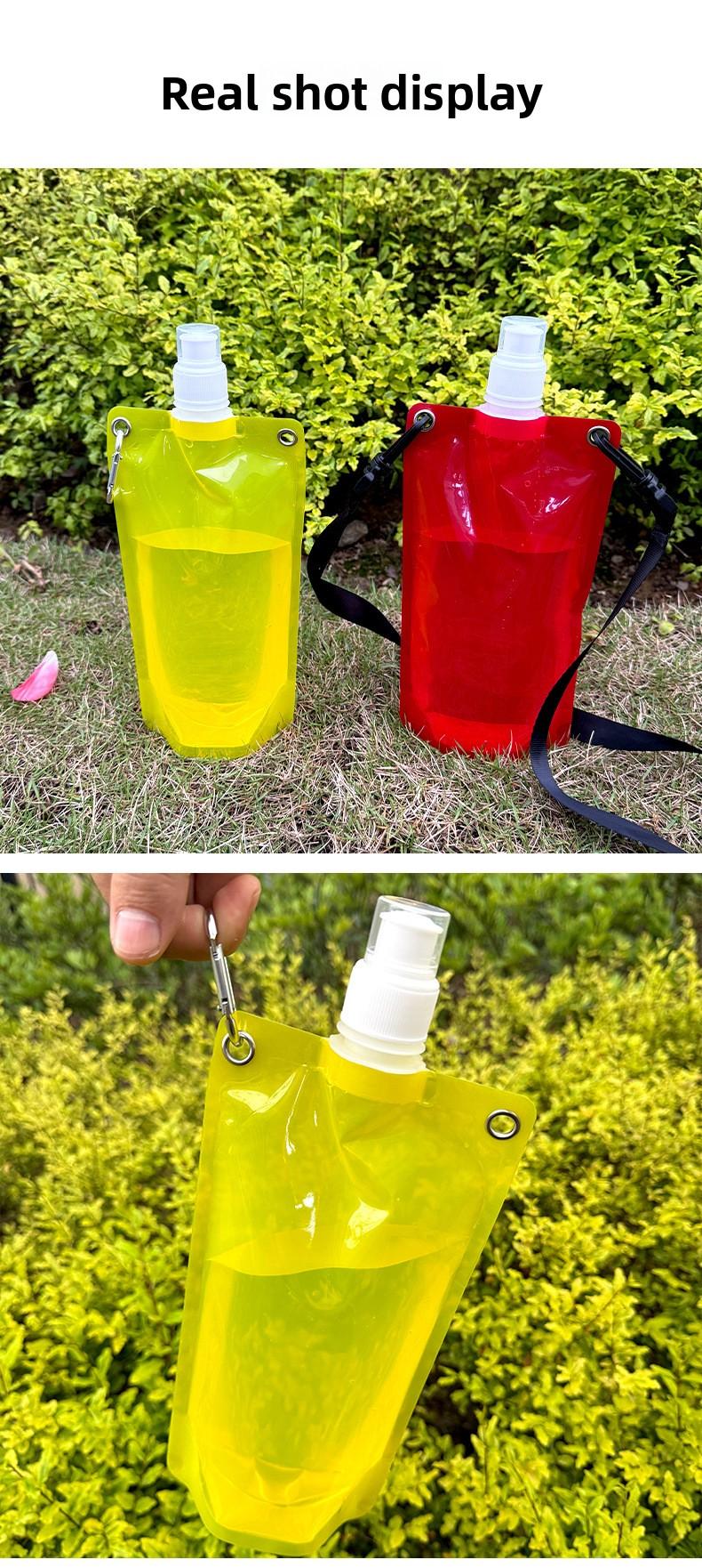 Folding Water Bag Bar Music Festival Plastic Soft Water Bag Lanyard Convenient Water Bag Mountaineering Cycling Water Bag