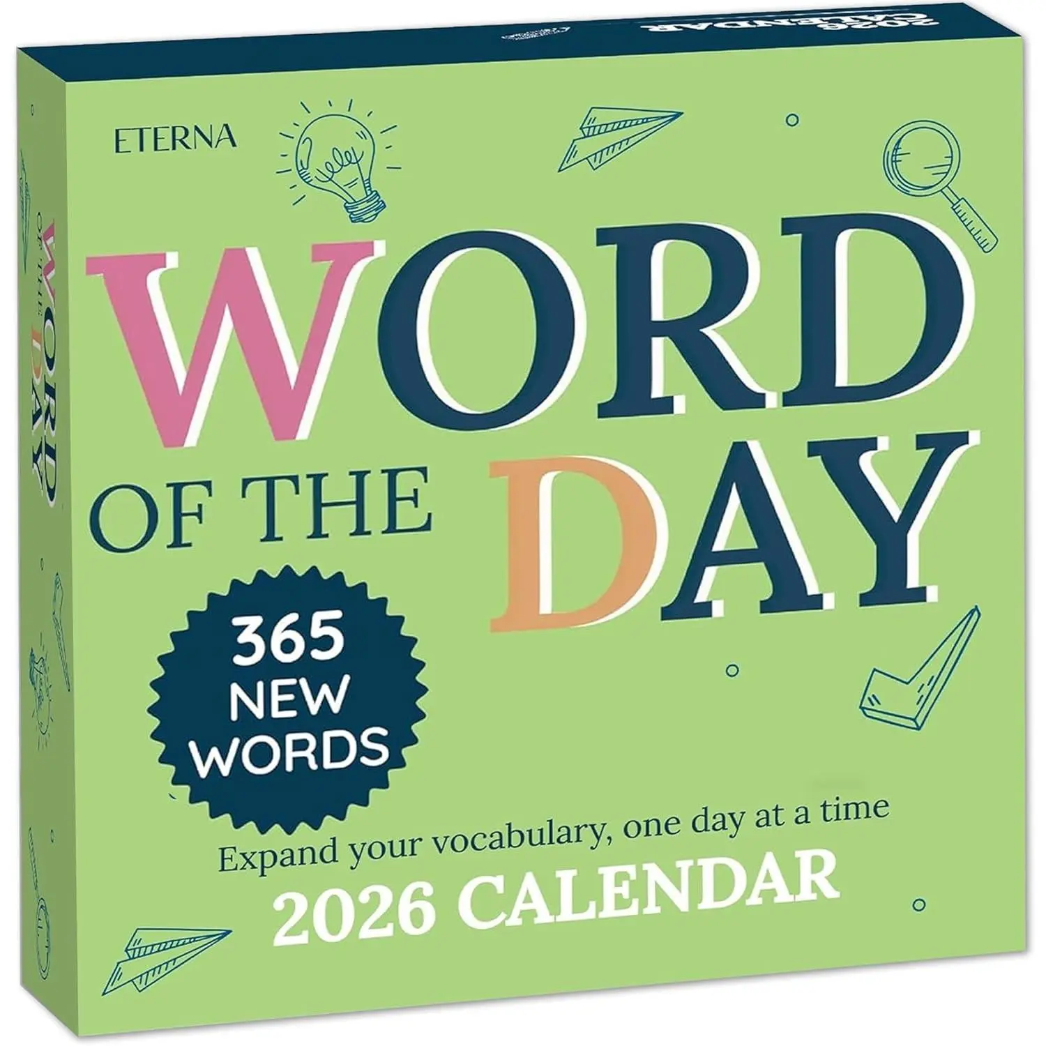 2026 Word of the Day Daily Calendar Day To Day Tear Off Desktop Calendar with 365 New Interesting Words & Definitions Fun Box Calendar Gift for Men Women Home Office Christmas Stocking Stuffer