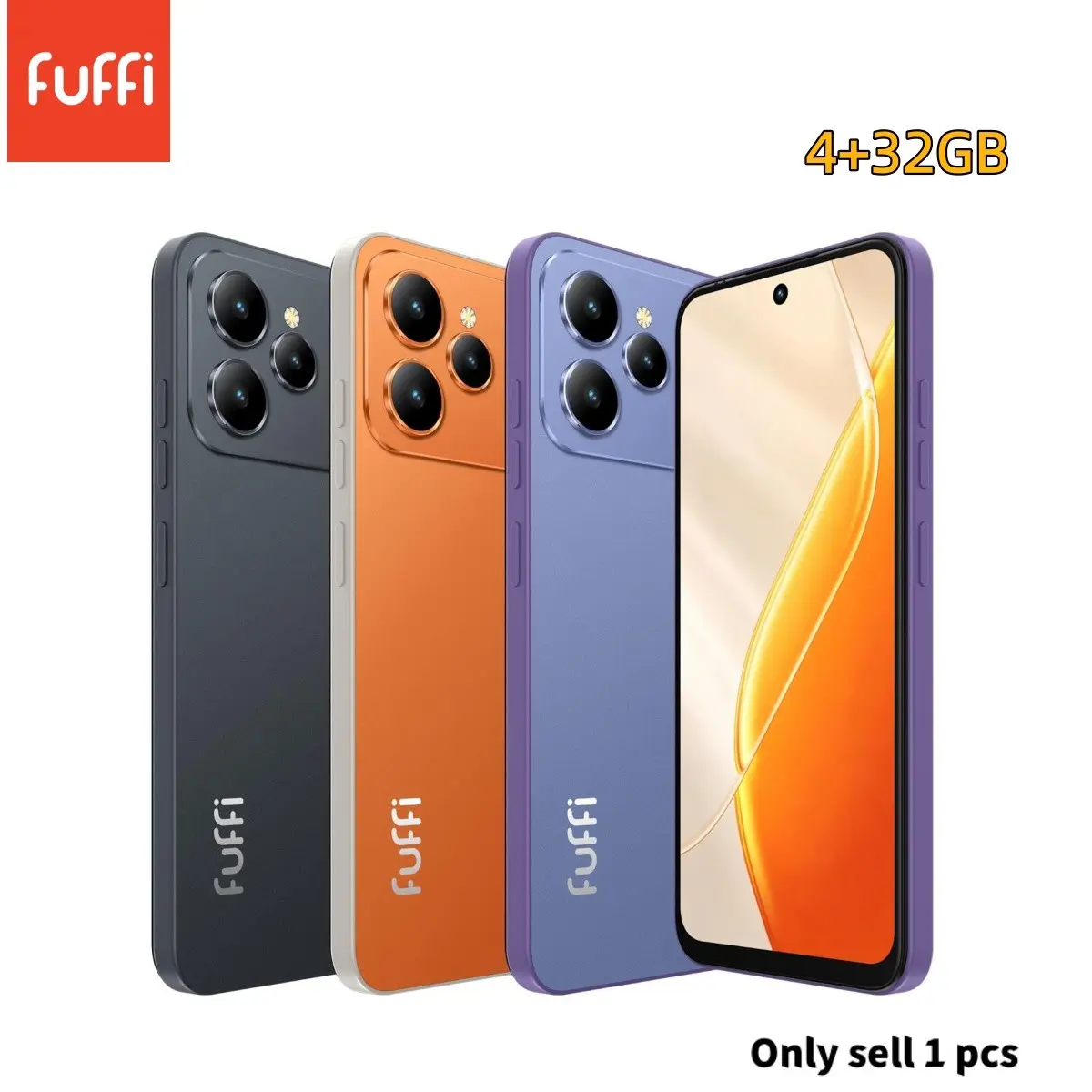 FUFFi-6.67-inch HD screen, Android smartphone, 5MP+16MP pixels, 4GB RAM+32GB ROM, 4400mAh battery, Android 12.0, 4G network, dual SIM dual standby, stylish phone, GPS navigation
