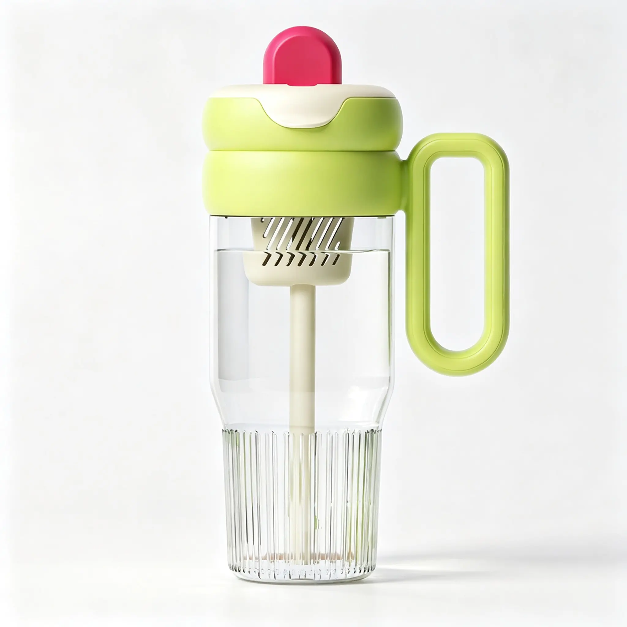 Large Capacity Straw Cup 900ML with Handle, Detachable Tea Strainer, Ideal for Daily Commute and Car Drinking, Convenient and Practical