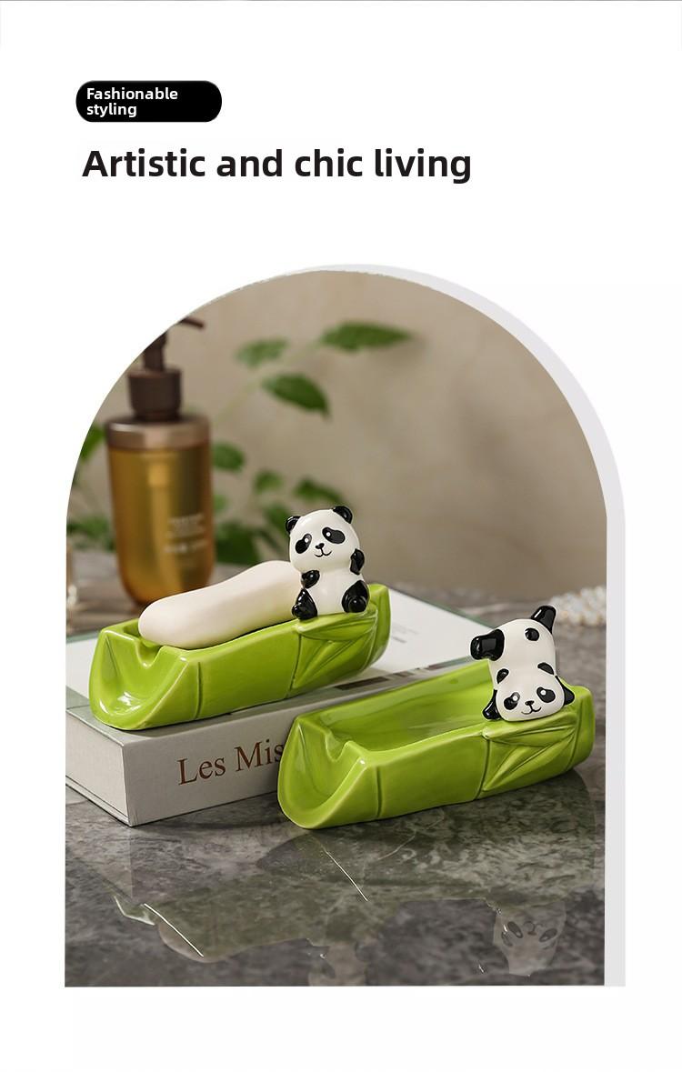 New high-appearance panda ceramic soap box