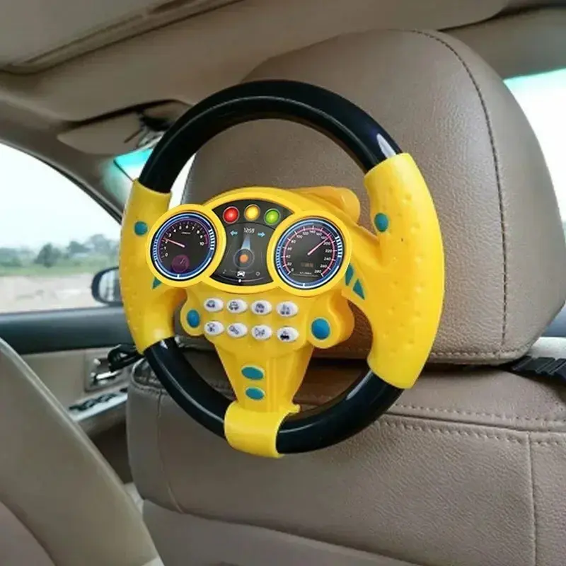Infant Shining Simulation Steering Wheel Toys Children's Toy Kids Early Education Copilots Stroller Steering Wheel Vocal ToysAlleviate children's anxietySensory stress relief