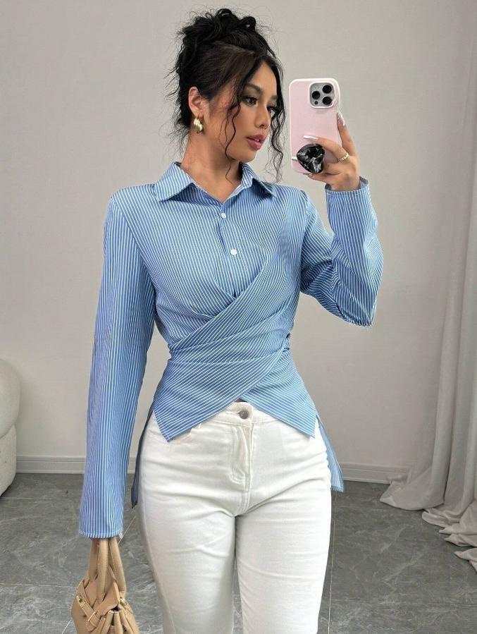 New spring sexy fashion elegant long-sleeved button-down women's shirt