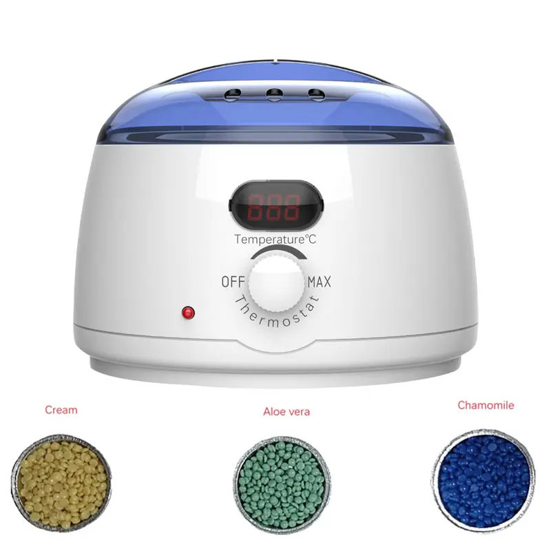 Premium Digital Waxing Kit for Women and Men, Wax Warmer Hair Removal at Home with Wax Beads & Silicone Pot, Target Different Types of Sensitive Skin Brazilian Bikini, Facial, Leg, Full body 3 packets of beeswax beans