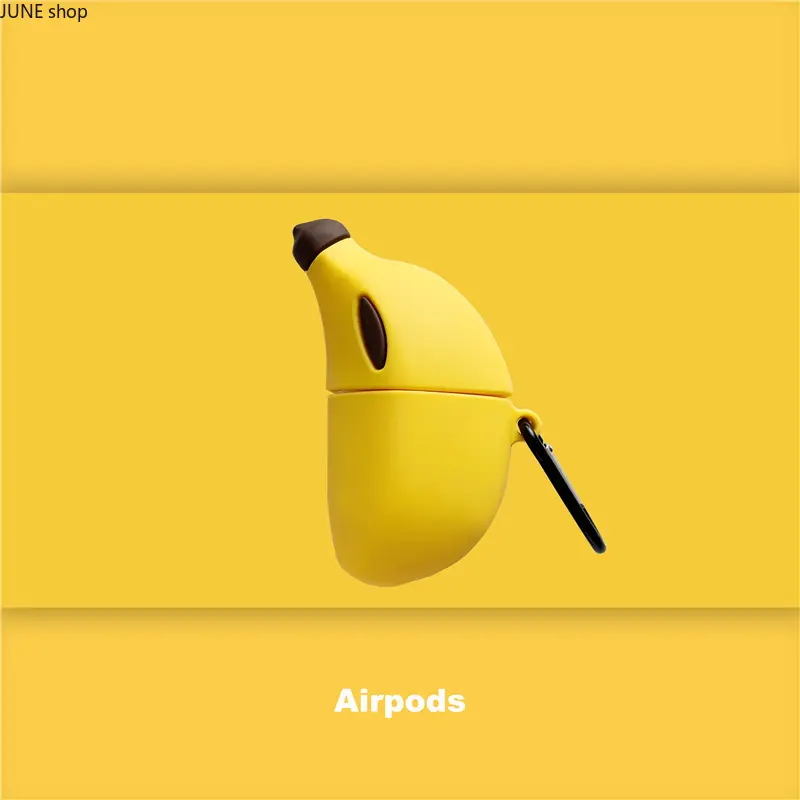 Novelty 3D Fruit Banana Silicone Earbud Cover For AirPods Pro 2, Pro 3, AirPods 4 And AirPods 5, Shockproof Anti-Impact Protective Shell, Fun Unique Tech Ornament For All-Day Daily Carry & Outdoor Travel