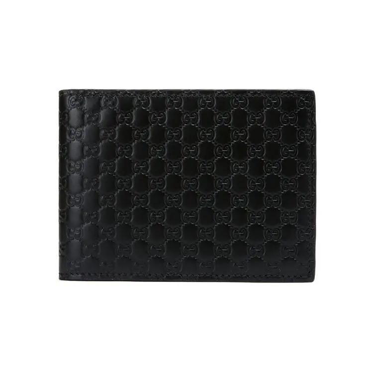 Gucci GG Monogram Embossed Slim Bifold Wallet for Men – Classic Style in Black Leather