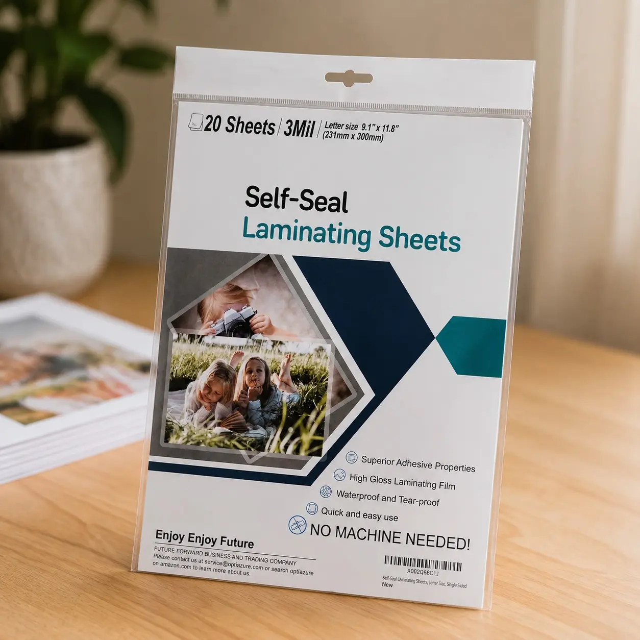 Self-Seal Laminating Sheets 9.1"x11.8" Inches, 3mil 20 Pack, Letter Size, Single SidedGift