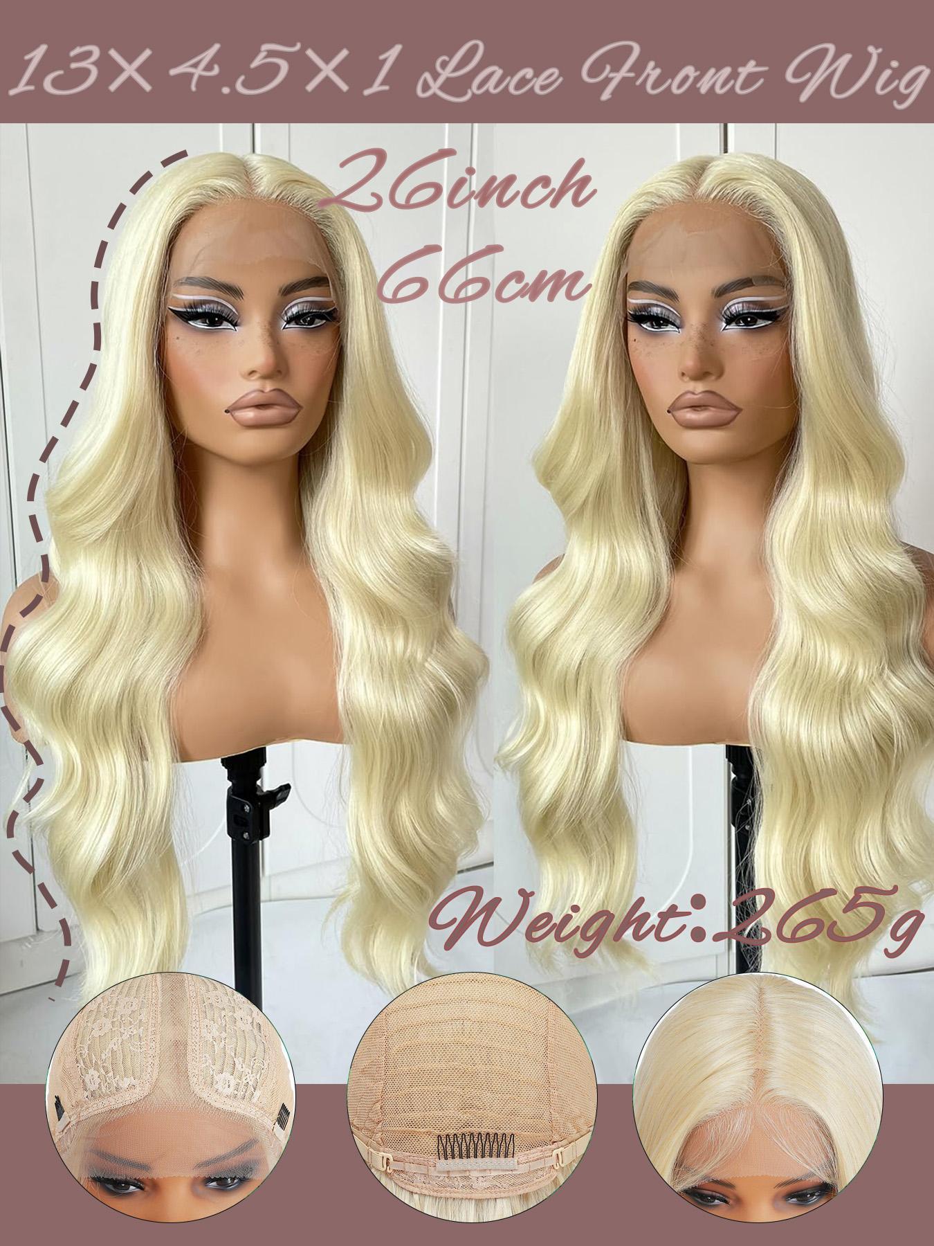 Women's 26 Inch Long Body Wave Lace Front Wigs, Natural Fluffy Glueless Wigs without Bangs, Synthetic Wigs for Party, Daily Hairstyle Decor, Glueless Frontal Wig, Body Wavy Wig