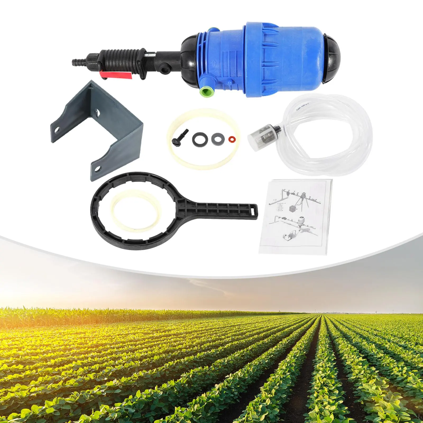 Fertilizer Injector Dispenser 1%-4% Water Powered Flow Dosing Pump Hydraulic Chemical Fertilizer Injector Proportioning Dispenser Portable Liquid Diluent Doser Proportioner For Drip Irrigation Fertili